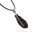 Pluma de acero inoxidable para hombre cadena collar